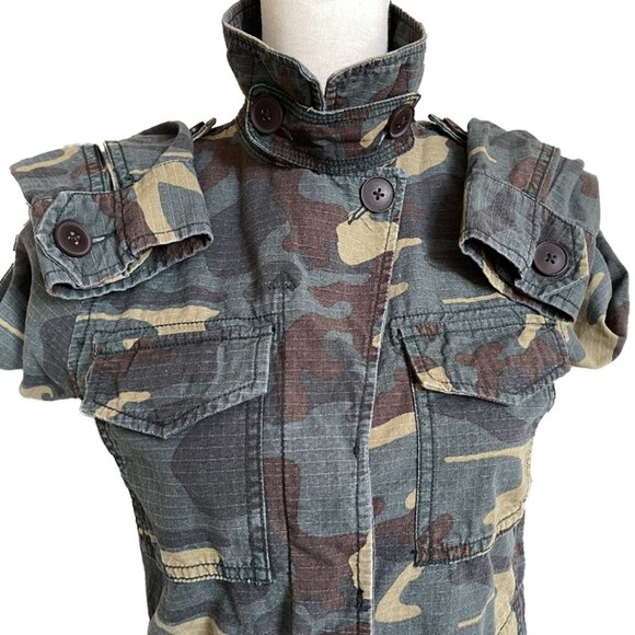 MADEWELL Women’s Camo Military Utility Jacket Green Khaki Size XS Cotton - Picture 6 of 9